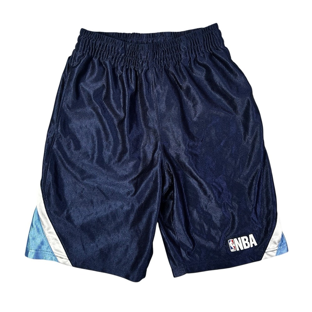 NBA Blue White Logo Men's Size Medium Drawstring Basketball Shorts‎
